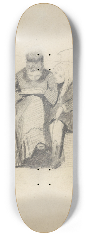 Christian Krohg - Sittende kvinne og liten jente 8.25 inch art skate deck