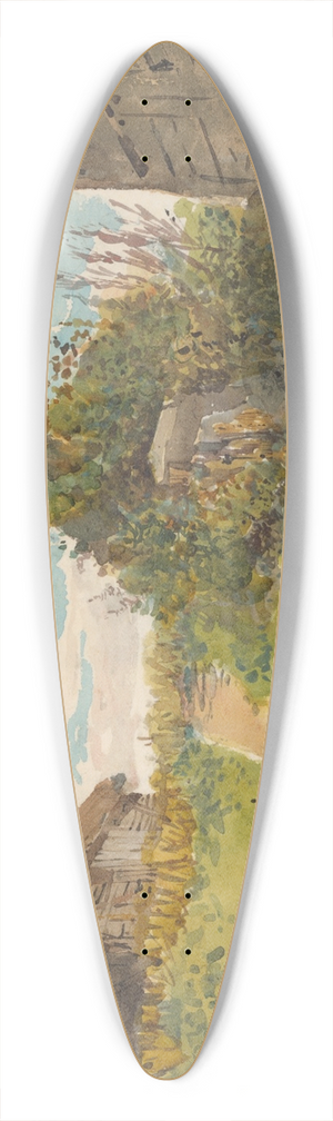 Ladislav Mednynszky - Landscape betwen Haylofts 39.3 inch art pintail longboard deck Ladislav Mednynszky - Landscape betwen Haylofts 39.3 inch art pintail longboard deck