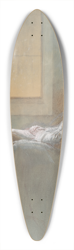 Ladislav Mednynszky - Old Woman Sitting 39.3 inch art pintail longboard deck