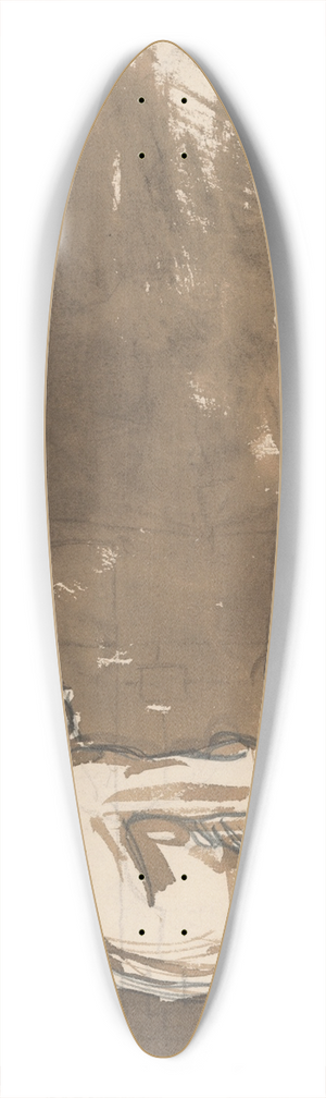 Ladislav Mednynszky - Sketch of a Man sitting Half-Naked from a Side View (In Prison I.) 39.3 inch art pintail longboard deck Ladislav Mednynszky - Sketch of a Man sitting Half-Naked from a Side View (In Prison I.) 39.3 inch art pintail longboard deck