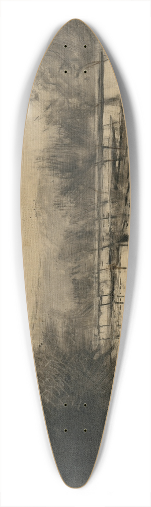 Ladislav Mednynszky - The Poprad near Strky 39.3 inch art pintail longboard deck Ladislav Mednynszky - The Poprad near Strky 39.3 inch art pintail longboard deck