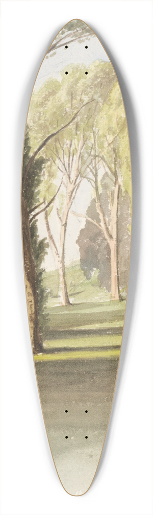 Ladislav Mednynszky - Trees in a Park 39.3 inch art pintail longboard deck