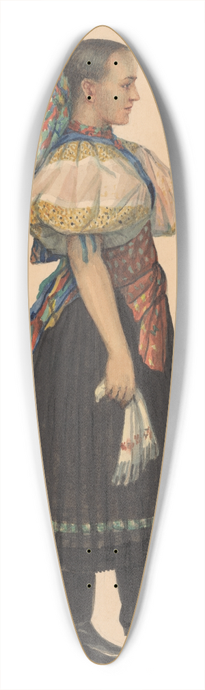 Ladislav Tresko - Study of a Woman from Habina 39.3 inch art pintail longboard deck