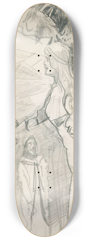 Christian Krohg - Variant av illustrasjon til Harald Hrfagres saga i Snorre Sturlason, Kongesagaer 8.25 inch art skate deck