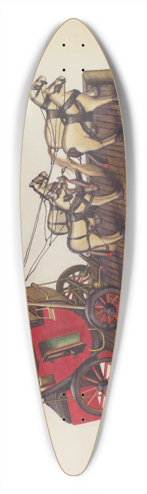 Laura Bilodeau - Wooden Model  Coach & Four Horses 39.3 inch art pintail longboard deck