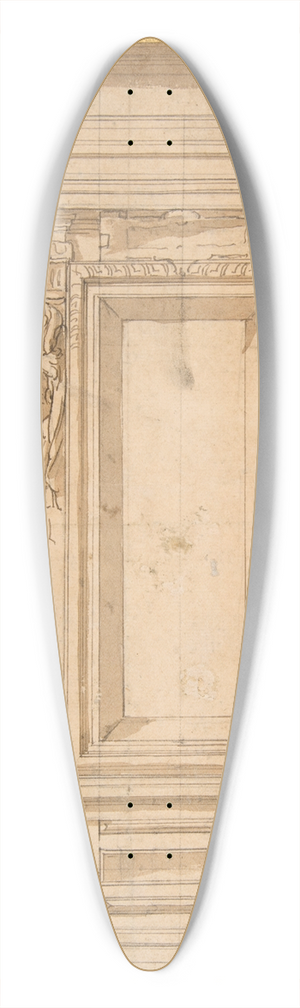 Lazzaro Tavarone - Wall Elevation with a Window and Statues of Saint John the Baptist and Saint Peter in Niches 39.3 inch art pintail longboard deck