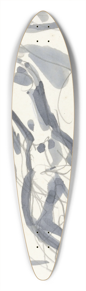 Leo Gestel - Ontwerp voor een vignet; naakte vrouw en paard met op de achtergrond de zee 39.3 inch art pintail longboard deck
