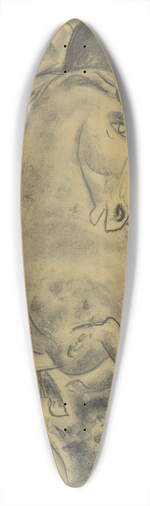 Leo Gestel - Schetsblad met twee paarden 39.3 inch art pintail longboard deck