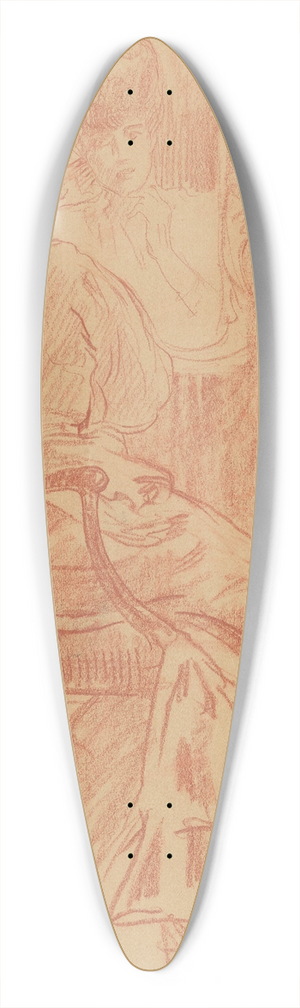 Leo Gestel - Zittende dame voor spiegel 39.3 inch art pintail longboard deck