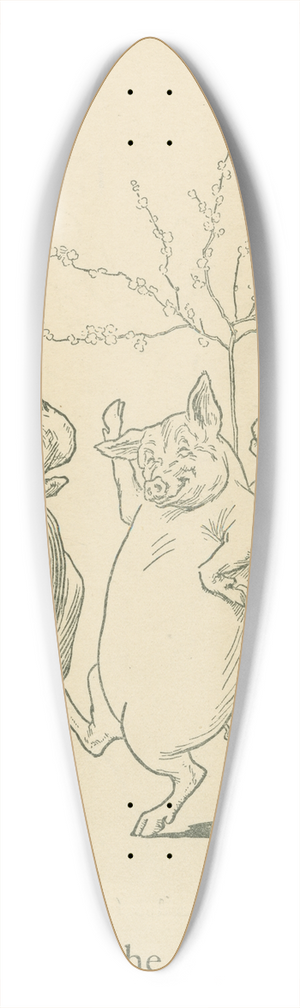 Leonard Leslie Brooke - And the pig 39.3 inch art pintail longboard deck