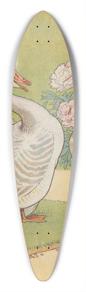 Leonard Leslie Brooke - Owl and goose talking. 39.3 inch art pintail longboard deck