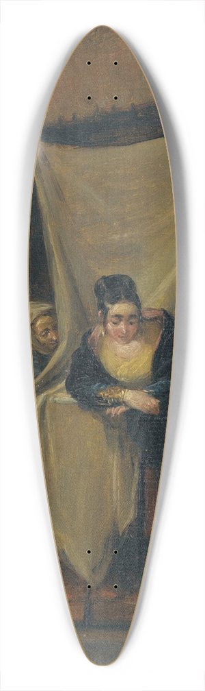 Leonardo Alenza y Nieto - A WomanAt A Balcony 39.3 inch art pintail longboard deck