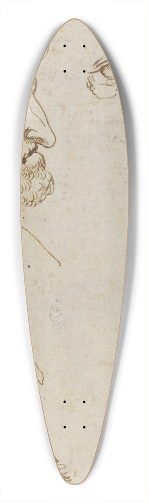 Leonardo da Vinci - Sheet of Studies 39.3 inch art pintail longboard deck