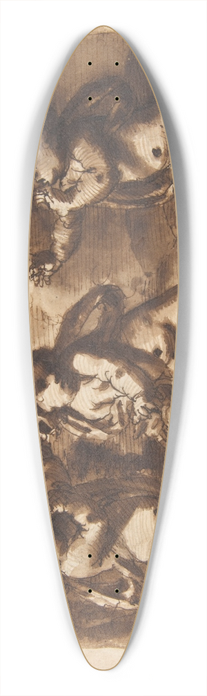 Leonardo Scaglia - Three Dancing Putti 39.3 inch art pintail longboard deck