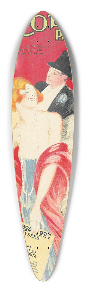 Leonetto Cappiello - Bal de la Couture Parisienne 39.3 inch art pintail longboard deck