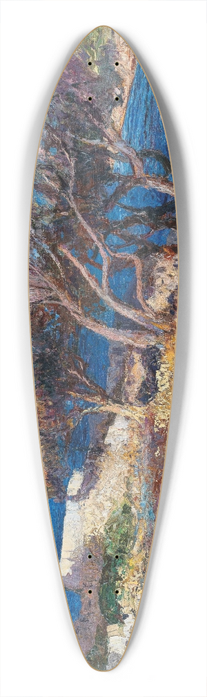 Leontine von Littrow - A Coastal Landscape 39.3 inch art pintail longboard deck