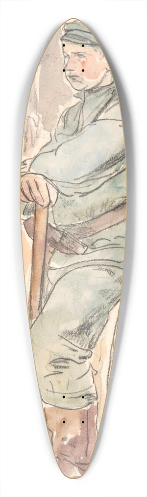 Leopold Gottlieb - A soldier of the Polish Legions digging shooting ditches 39.3 inch art pintail longboard deck