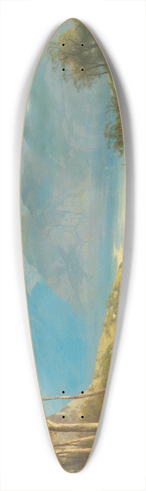 Leopold Heinrich Vscher - A view of Lake Lucerne and the Bernese Highlands 39.3 inch art pintail longboard deck