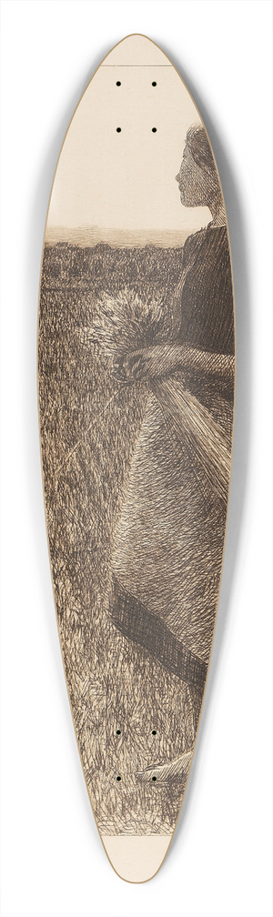 Leopold von Kalckreuth - Die hrenleserin 39.3 inch art pintail longboard deck