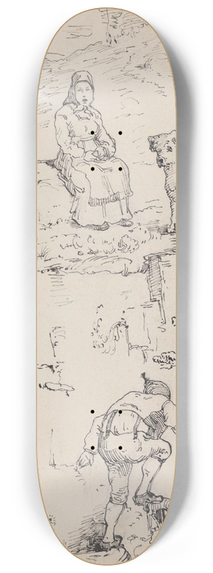 Christian Skredsvig - Jente, hund og klatrende gutt 8.25 inch art skate deck