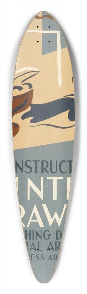 Leslie Bryan Burroughs - Free instruction in painting and drawing 39.3 inch art pintail longboard deck