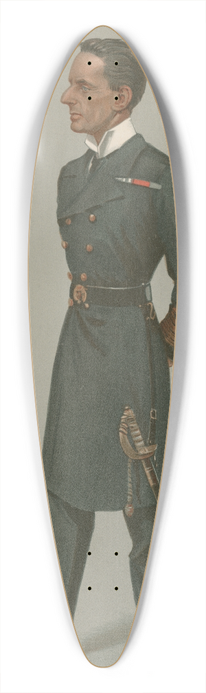 Leslie Matthew Ward - Military and Navy; H.M.S. Powerful, Hon. Captain Hedworth Lambton, June 28, 1900 39.3 inch art pintail longboard deck