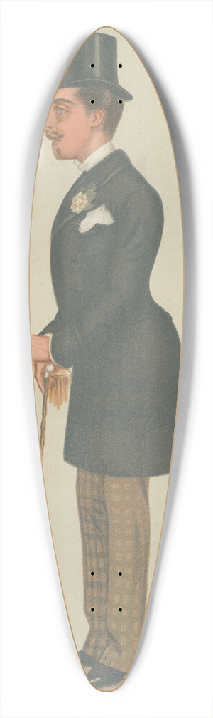Leslie Matthew Ward - Royalty; The Student Prince, H.R.H. Prince Leopold, April 21, 1877 39.3 inch art pintail longboard deck Leslie Matthew Ward - Royalty; The Student Prince, H.R.H. Prince Leopold, April 21, 1877 39.3 inch art pintail longboard deck