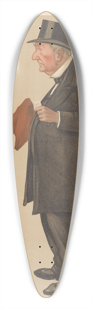 Leslie Matthew Ward - Shipping Officials; Plymouth, Sir Edward Bates, May 12, 1888 39.3 inch art pintail longboard deck Leslie Matthew Ward - Shipping Officials; Plymouth, Sir Edward Bates, May 12, 1888 39.3 inch art pintail longboard deck