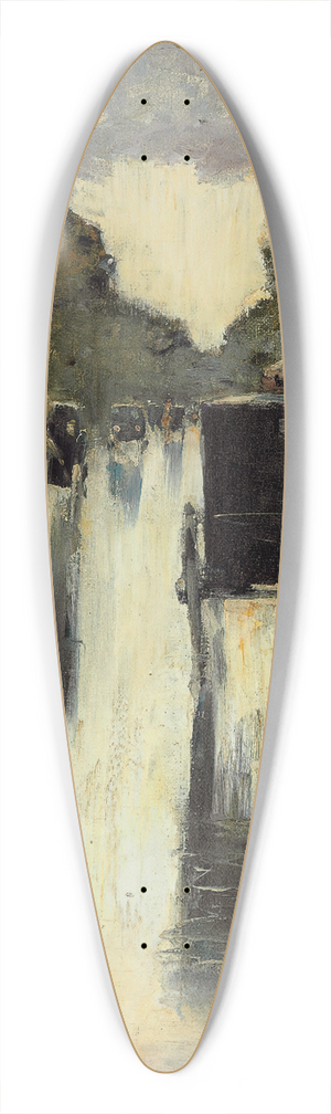 Lesser Ury - Berlin Street Scene With Horse-Drawn Cabs 39.3 inch art pintail longboard deck