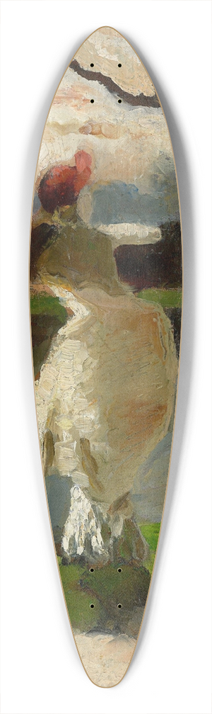 Lesser Ury - Dame mit Sonnenschirm am Ufer der Loire 39.3 inch art pintail longboard deck