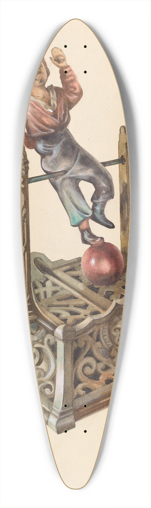 Lew Tower - Metal Toy Bank  Boy on Bar 39.3 inch art pintail longboard deck