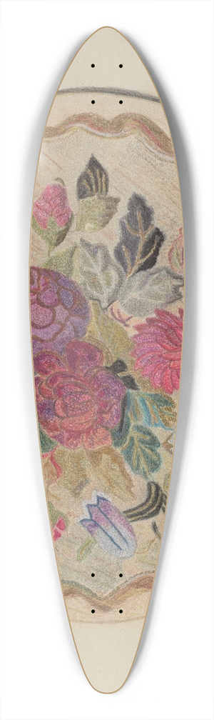 Lillian M. Mosseller - Hooked Rug 39.3 inch art pintail longboard deck
