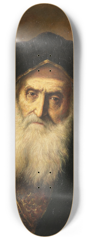 Christian Wilhelm Ernst Dietrich - Portrait of an old Jew 8.25 inch art skate deck