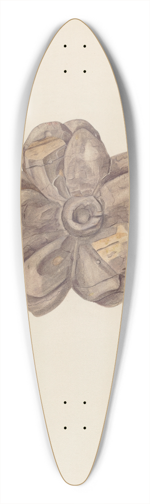 Lionel Ritchey - Wood Carving  Flower 39.3 inch art pintail longboard deck