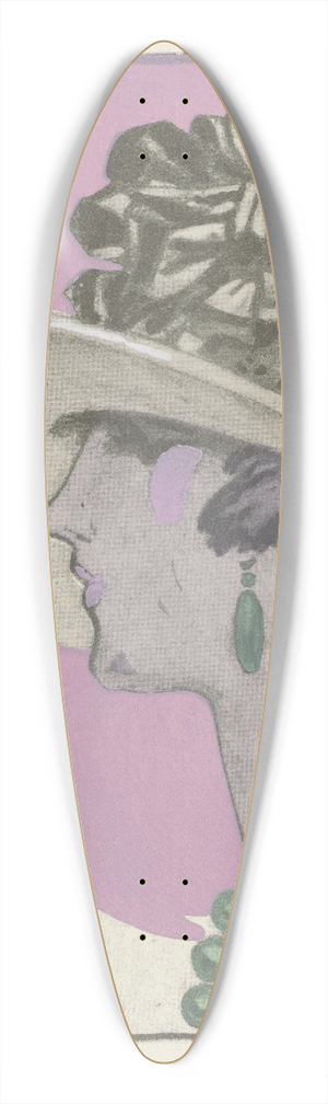 Llano Florez - Chapeau de Camille Roger 39.3 inch art pintail longboard deck