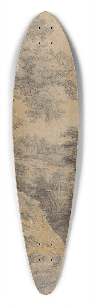 Lodewijk de Vadder - Landscape 39.3 inch art pintail longboard deck