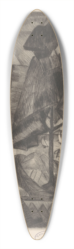 Lodewijk Schelfhout - Boom in een heuvellandschap met meer 39.3 inch art pintail longboard deck