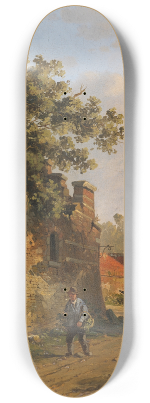 Adrianus Eversen - Figuren an einer Stadtmauer 8.25 inch art skate deck