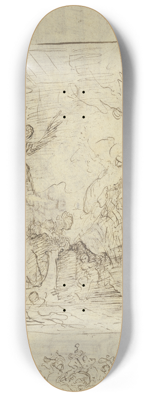 Christian Wink - Verkndigung Mari, darunter eine Schlachtszene 8.25 inch art skate deck