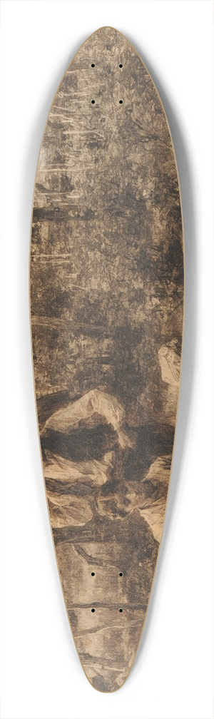 Lon Augustin Lhermitte - Avril 39.3 inch art pintail longboard deck