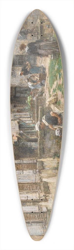 Lon Augustin Lhermitte - Les lavandires villenauxe 39.3 inch art pintail longboard deck