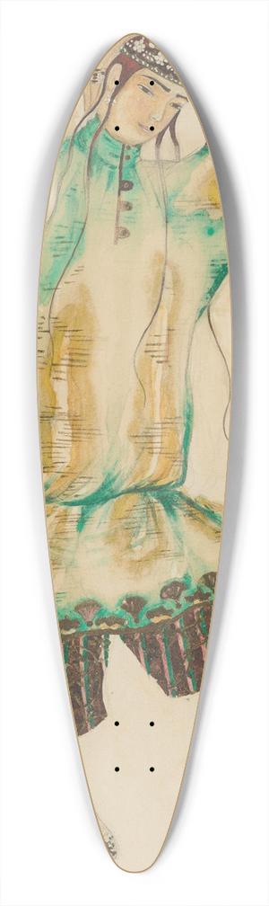 Lon Bakst - Asian man 39.3 inch art pintail longboard deck