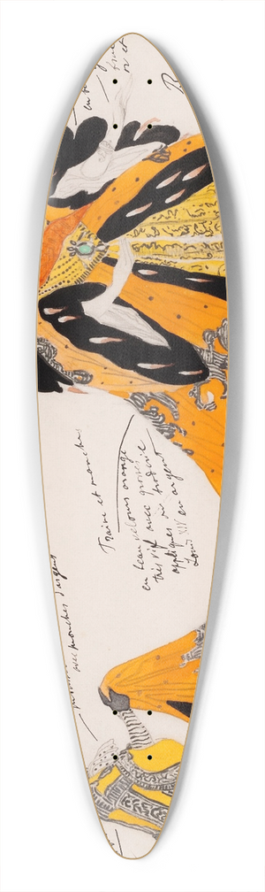 Lon Bakst - Costume design for La Belle au bois dormant; Dame dhonneur avec le page portant le train 39.3 inch art pintail longboard deck