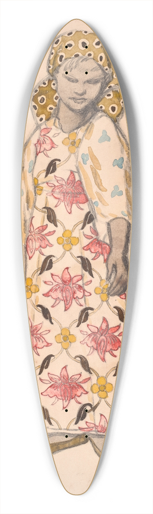 Lon Bakst - Peasant girl in bast shoes 39.3 inch art pintail longboard deck