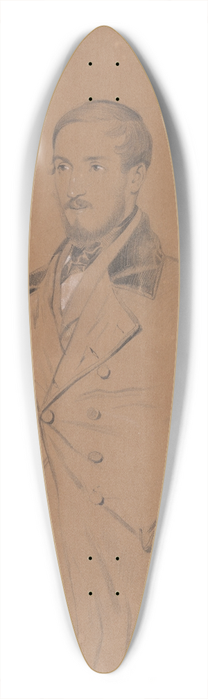 Lon Cogniet - Portrait of a Young Man 39.3 inch art pintail longboard deck