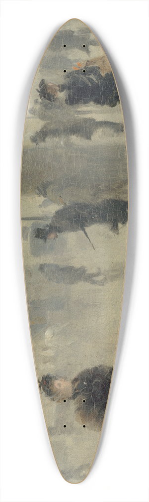 Lon Lematre - Passants sur le boulevard, un jour dhiver 39.3 inch art pintail longboard deck