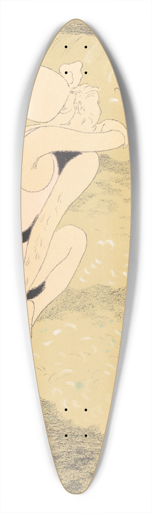 Lon Spilliaert - De Baders 39.3 inch art pintail longboard deck