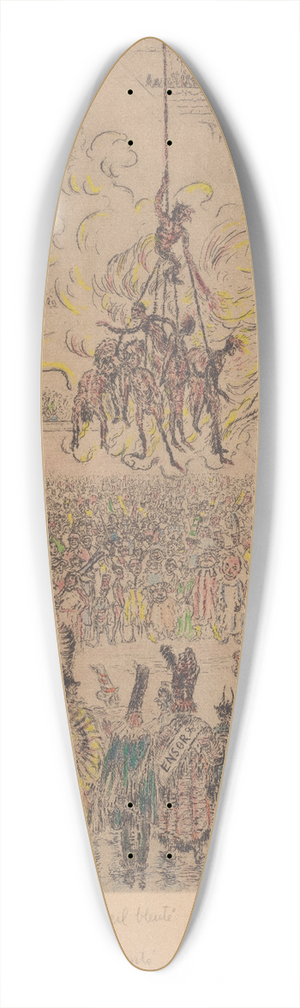 Lon Spilliaert - De wraak van Hop-Frog 39.3 inch art pintail longboard deck Lon Spilliaert - De wraak van Hop-Frog 39.3 inch art pintail longboard deck