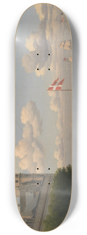 Christoffer Wilhelm Eckersberg - A View towards the Swedish Coast from the Ramparts of Kronborg Castle 8.25 inch art skate deck