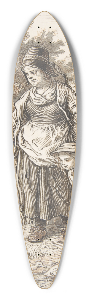 Lorenz Frlich - Woman and Child by a Duck Pond 39.3 inch art pintail longboard deck Lorenz Frlich - Woman and Child by a Duck Pond 39.3 inch art pintail longboard deck